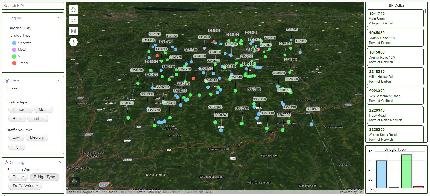 Interactive Bridge Map