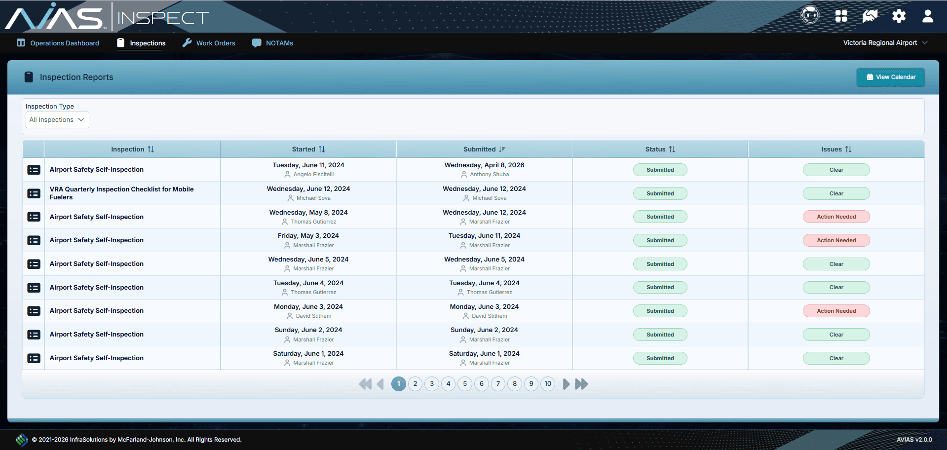 Easily Sort and Search for All Inspections