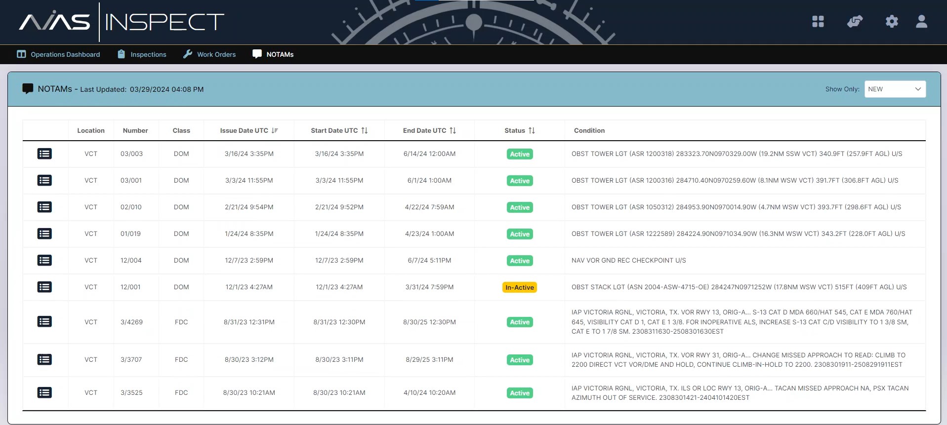 Real-Time Airport FAA NOTAM Data